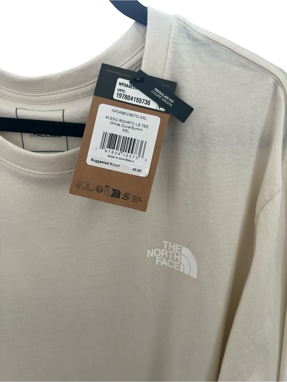 The North Face Men’s XXL Long Sleeve Graphic Shirt Cream NWT - Picture 3 of 8